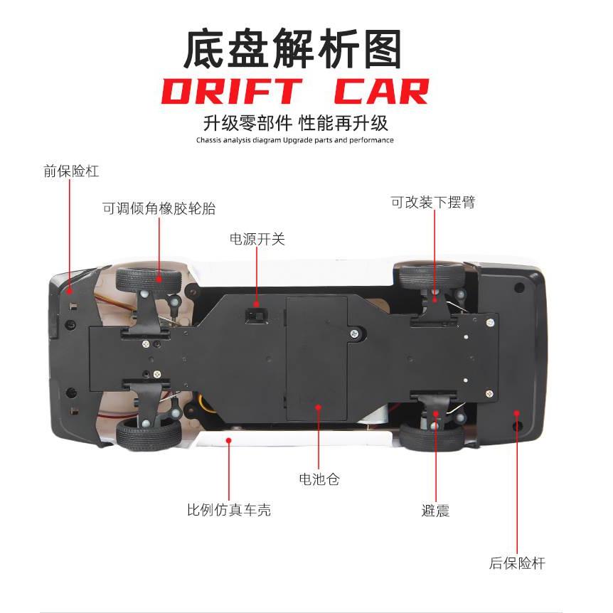 【W先生】1:18 1/18 比例控 AE86 豆腐車 RWD 時速15公里 遙控翻燈 飄移車 遙控甩尾車 遙控車-細節圖8