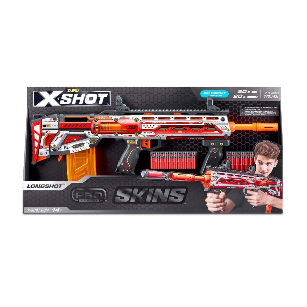【W先生】X-SHOT 塗裝系列 PRO 衝鋒者 橘板機 LONGSHOT 短彈可用 射程40M 軟彈槍 ZU05005-細節圖5