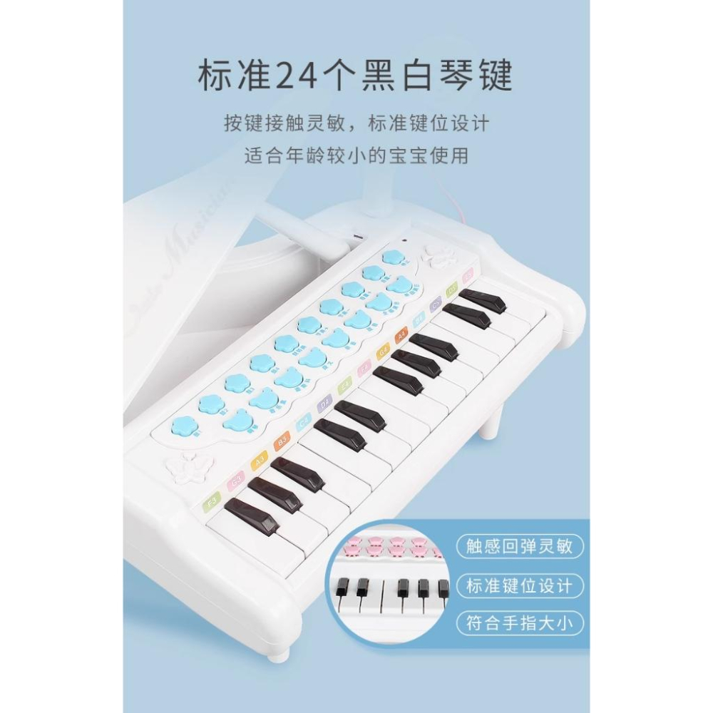 【W先生】兒童 24鍵 古典鋼琴 桌上型 電子琴 鋼琴 麥克風 可錄音 可調音量 教學 燈光 MP3 音樂 樂器 玩具-細節圖4