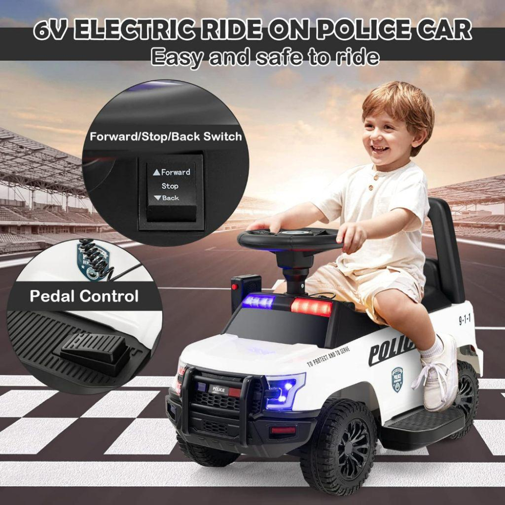 【W先生】電動警察童車 電動警車 警察車 電動汽車 附喊話器 兒童騎乘 玩具 兒童電動車 電動 童車 RT-993D-細節圖2