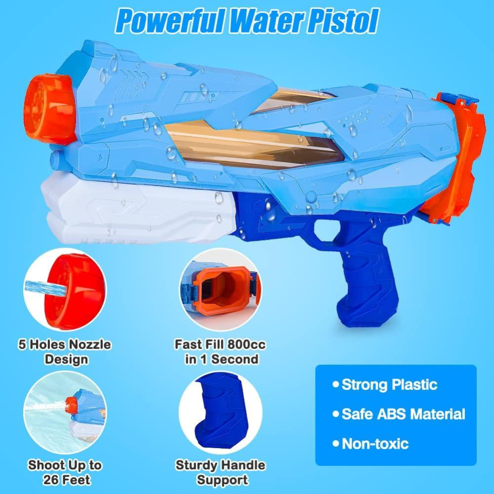 【W先生】大容量 800ml 快充水槍 一秒裝水 超威水槍 射程8公尺 加壓式水槍 噴水槍 戲水 泳池 洗澡 玩具-細節圖4