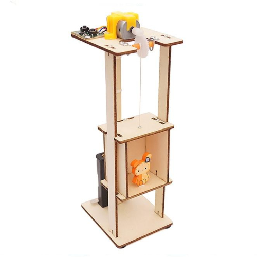 【W先生】科技小製作 木製 3D拼圖 電梯 升降機 生活科技 科學實驗 科學玩具 益智 教育 DIY 拼裝 自行組裝