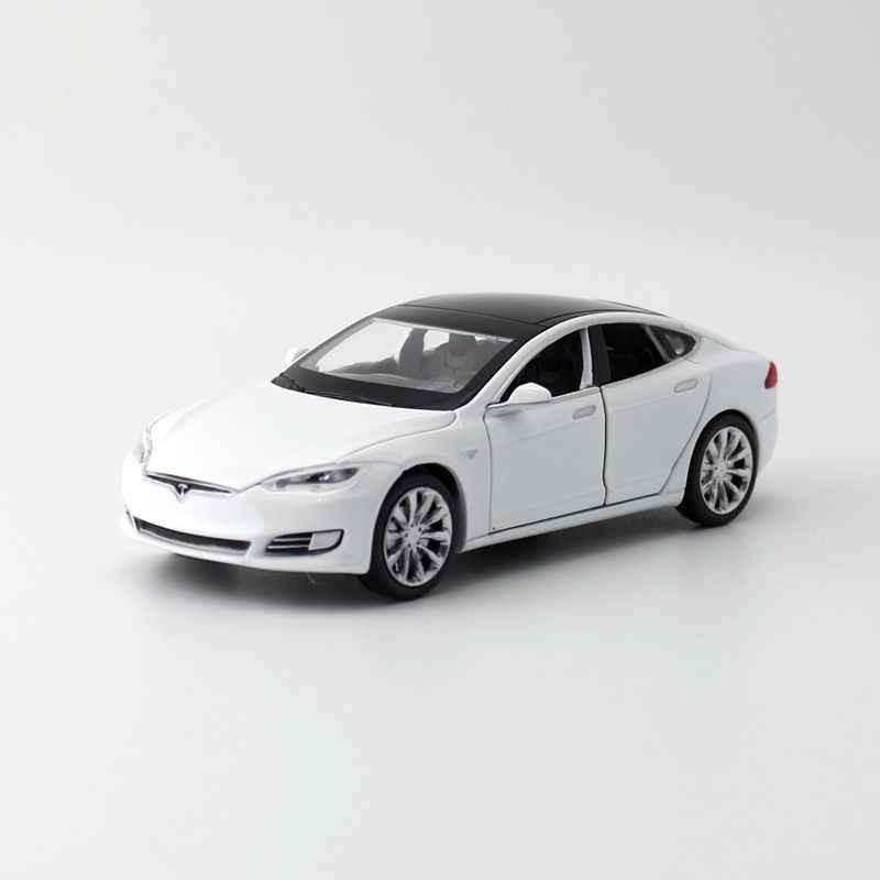 【W先生】 1:32 1/32 特斯拉 Tesla Model S 迴力車 聲光效果 合金 金屬 模型車-細節圖2