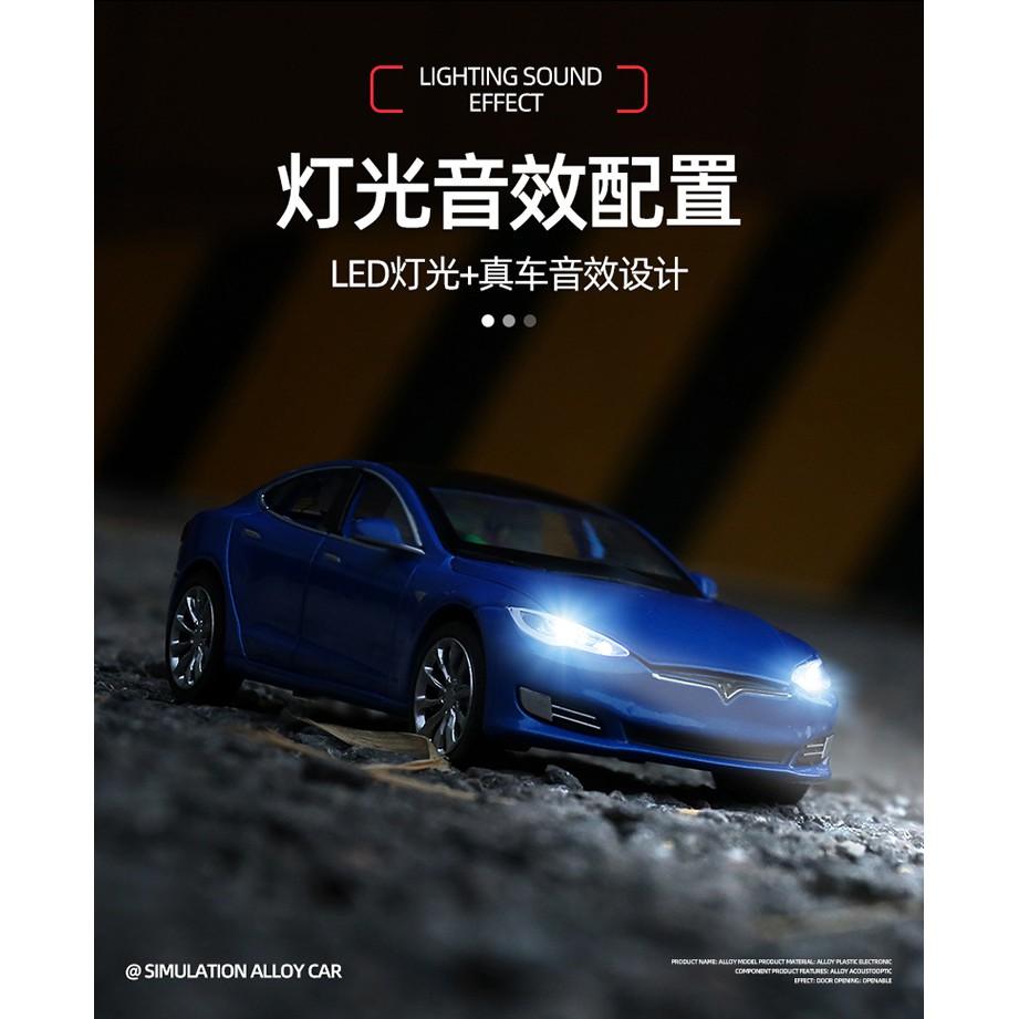 【W先生】 1:32 1/32 特斯拉 Tesla Model S 迴力車 聲光效果 合金 金屬 模型車-細節圖7