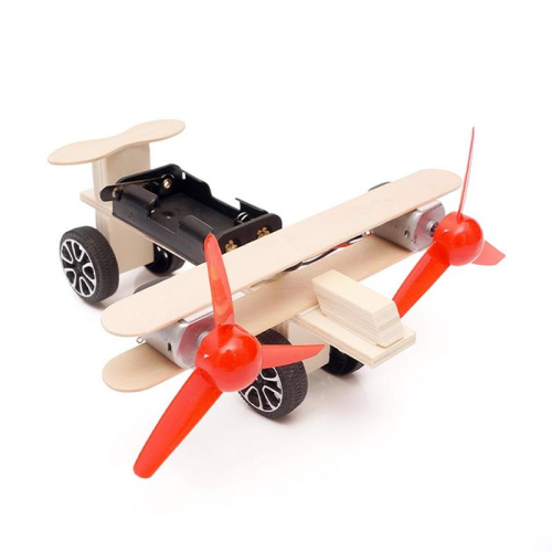 【W先生】科技小製作 木製 3D拼圖 雙翼滑行機 飛機 生活科技 科學實驗 科學玩具 益智 教育 DIY 拼裝 自行組裝
