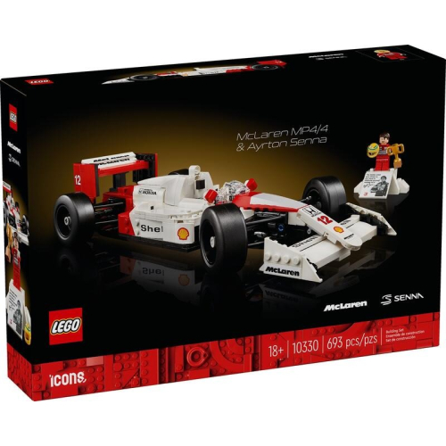 【W先生】LEGO 樂高 積木 玩具 Icons系列 麥拉倫 MP4/4 艾爾頓 冼拿 10330