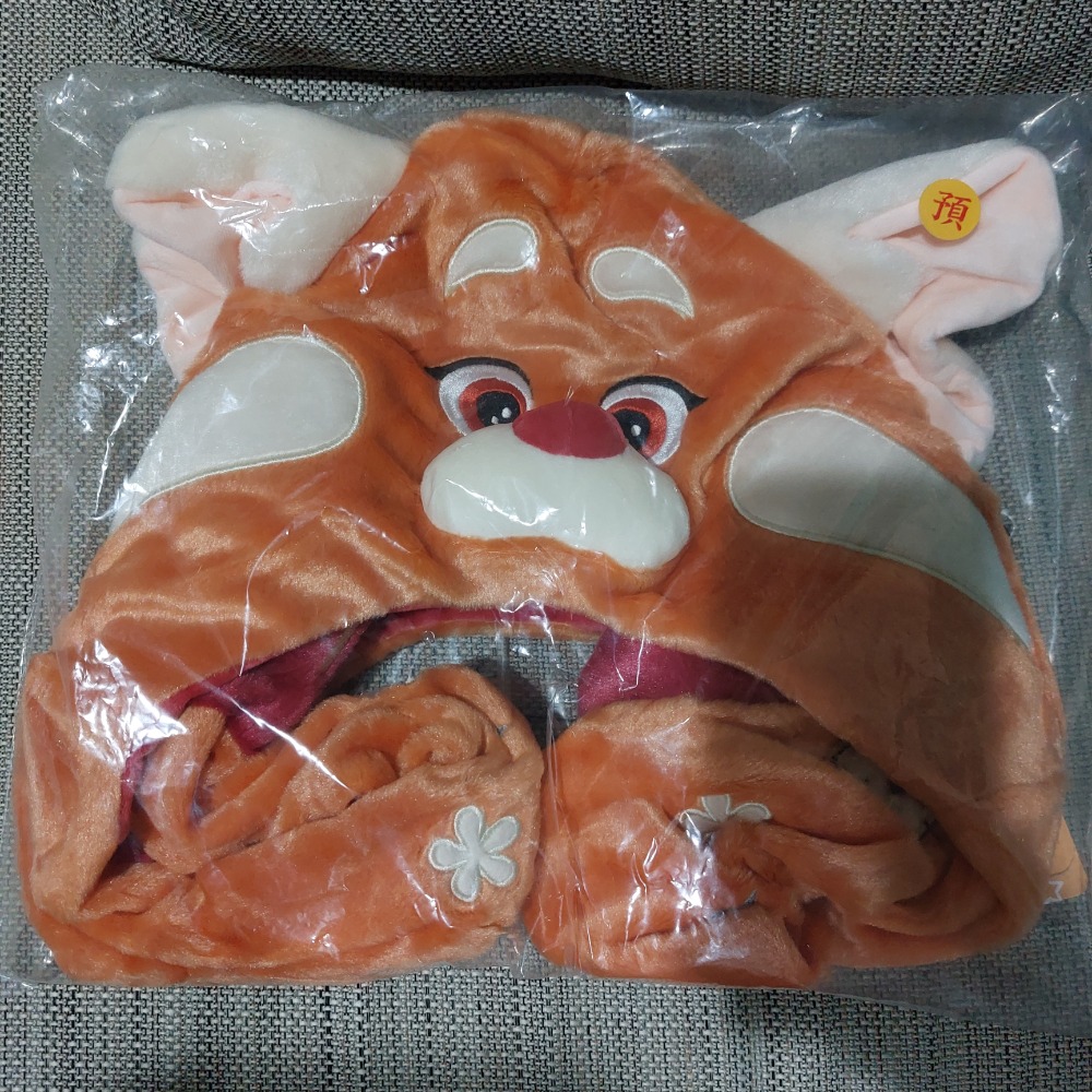 正版迪士尼皮克斯毛朋友絨毛帽 美美款 按壓氣囊絨毛帽 造型圍巾-細節圖2