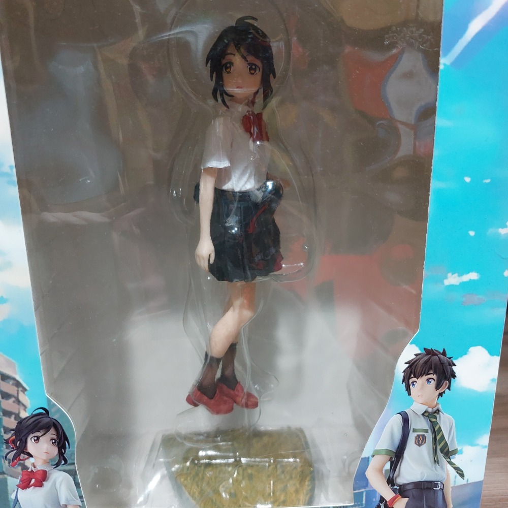 全新無證電影你的名字 宮水三葉公仔 動漫模型 手辦公仔 高中制服女生人偶 擺件 巨無霸公仔-細節圖4