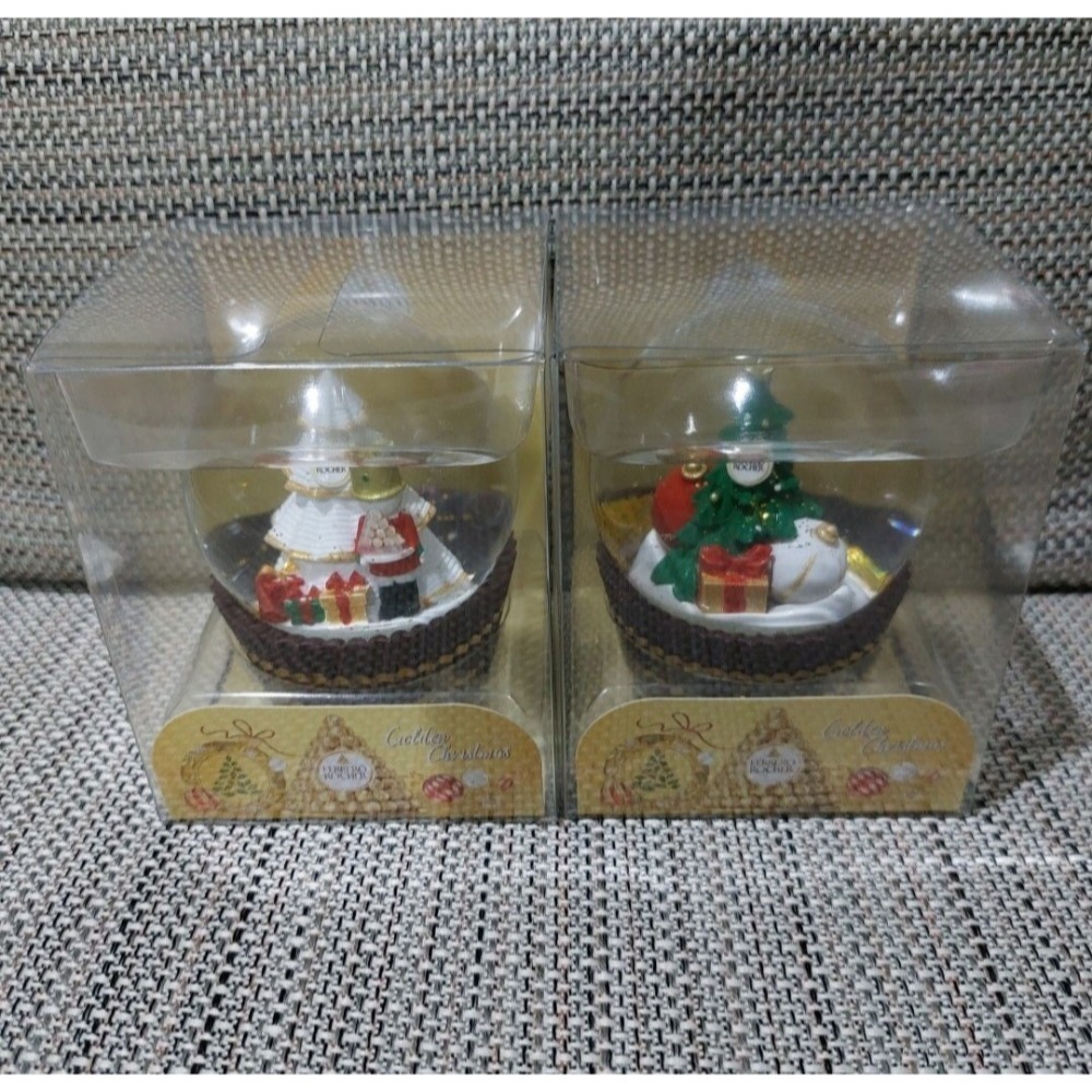 2023金莎聖誕水晶球 二款一組 耶誕玻璃擺件 金莎巧克力週邊商品-細節圖2