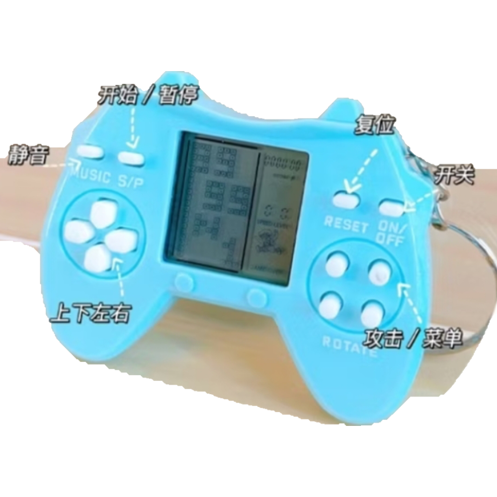 mini掌上遊戲機 可愛吊飾 透明亮綠色遊戲機 鑰匙圈 透黃色迷你遊戲機 玩具-細節圖2