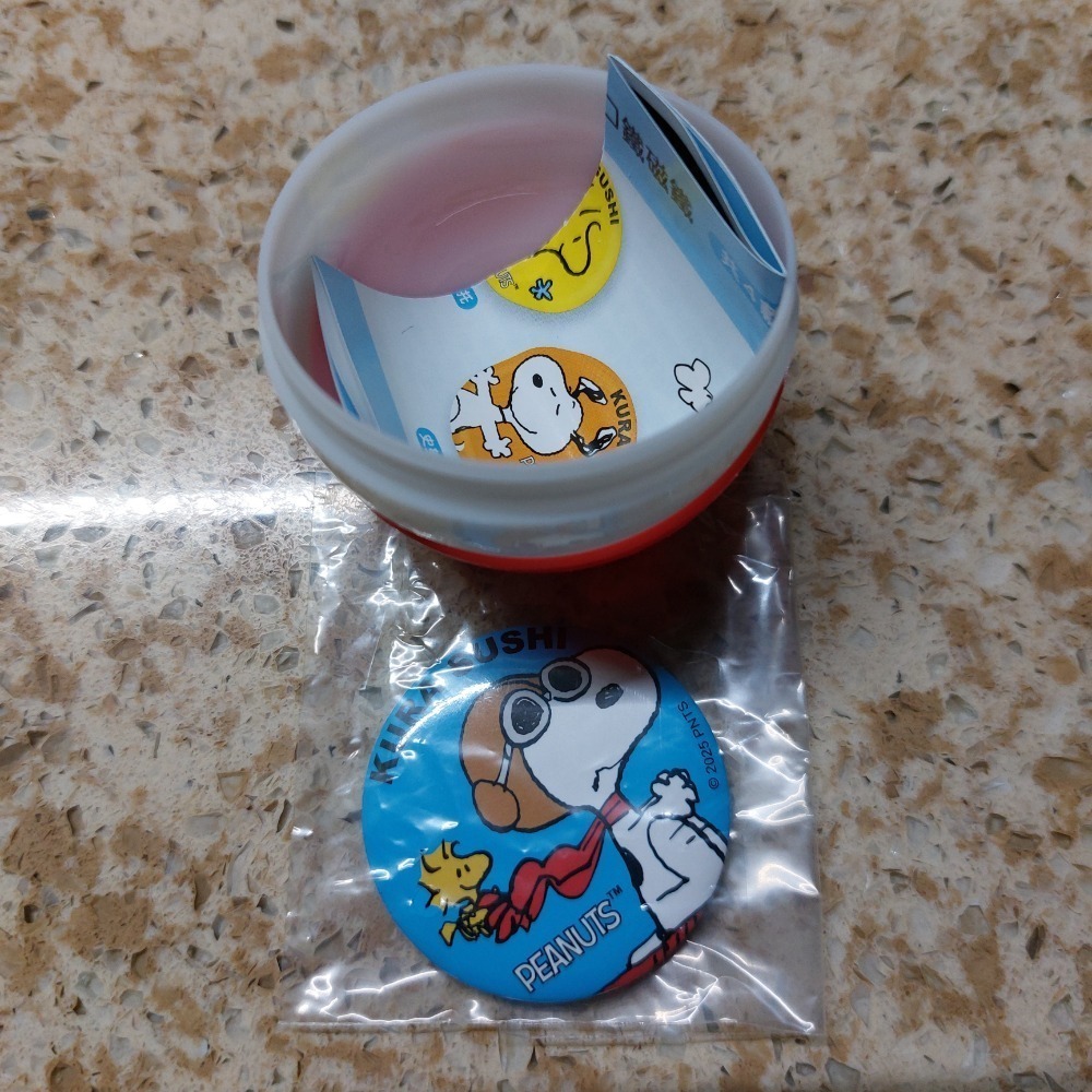 PEANUTS×藏壽司 史努比扭蛋馬口鐵磁鐵 史努比＆胡土托 歐拉夫-細節圖2
