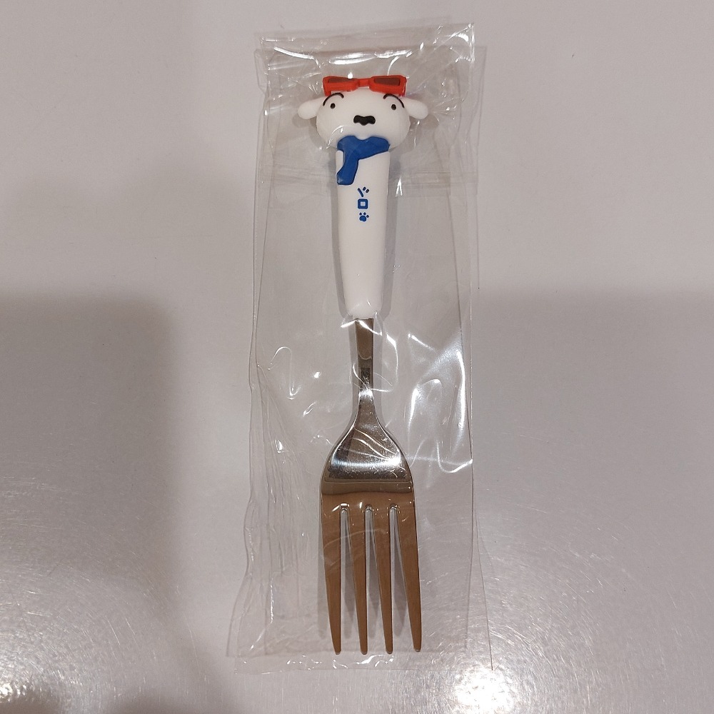 全家蠟筆小新餐盒 小白捏捏樂公仔 小白叉子 小白湯匙小狗造型餐具 蠟筆小新超華麗灼熱的春日部舞者 電影版造型小白捏捏樂-細節圖7