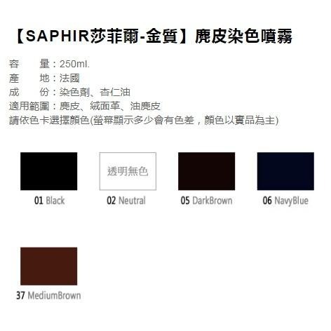 SAPHIR莎菲爾-金質 麂皮染色噴霧 - 麂皮包染色 麂皮鞋染色 麂皮衣補色 250ml-細節圖2