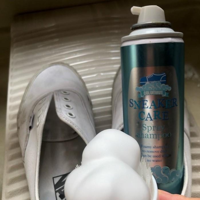 日本製COLUMBUS 鞋用泡沫清洗劑220ml 白鞋清潔 洗鞋劑 運動鞋清潔劑-細節圖7