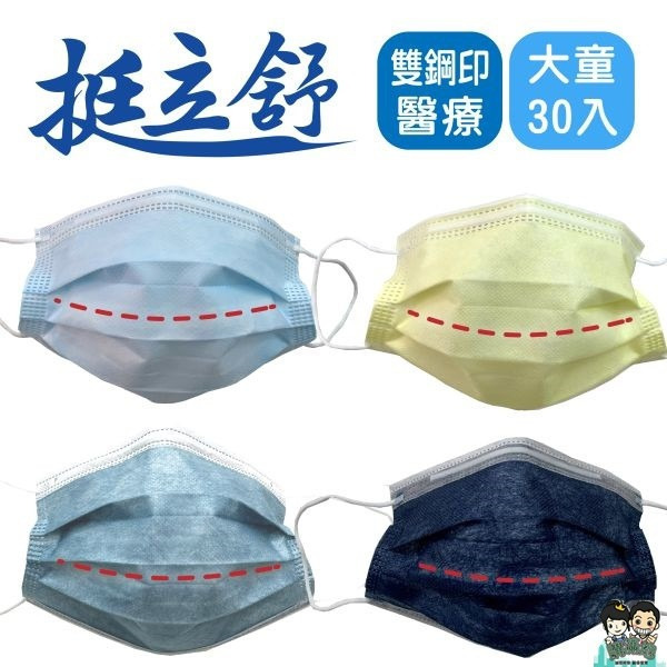 【挺立舒】大童款 MD雙鋼印醫療口罩(多種顏色任選) 台灣製造(30入/盒)-購滿地-細節圖2