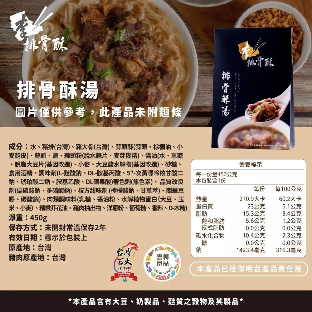 【李排骨酥】排骨酥調理包450g/包｜雲林良品 即食料理 台灣百大伴手禮 購滿地-細節圖6