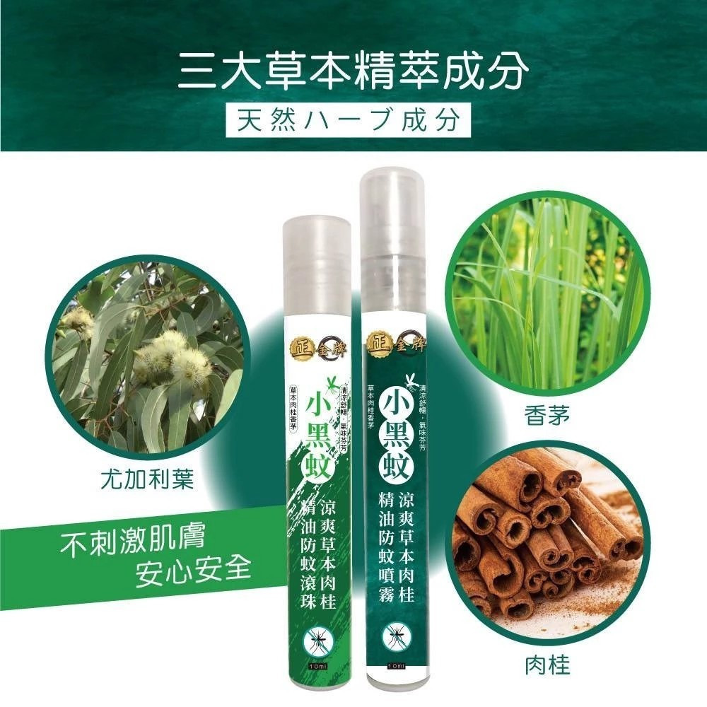 【正金牌】小黑蚊草本防蚊/沁涼薄荷油(噴霧/滾珠) 10ml/瓶 戶外露營防護 清涼舒緩 購滿地-細節圖9
