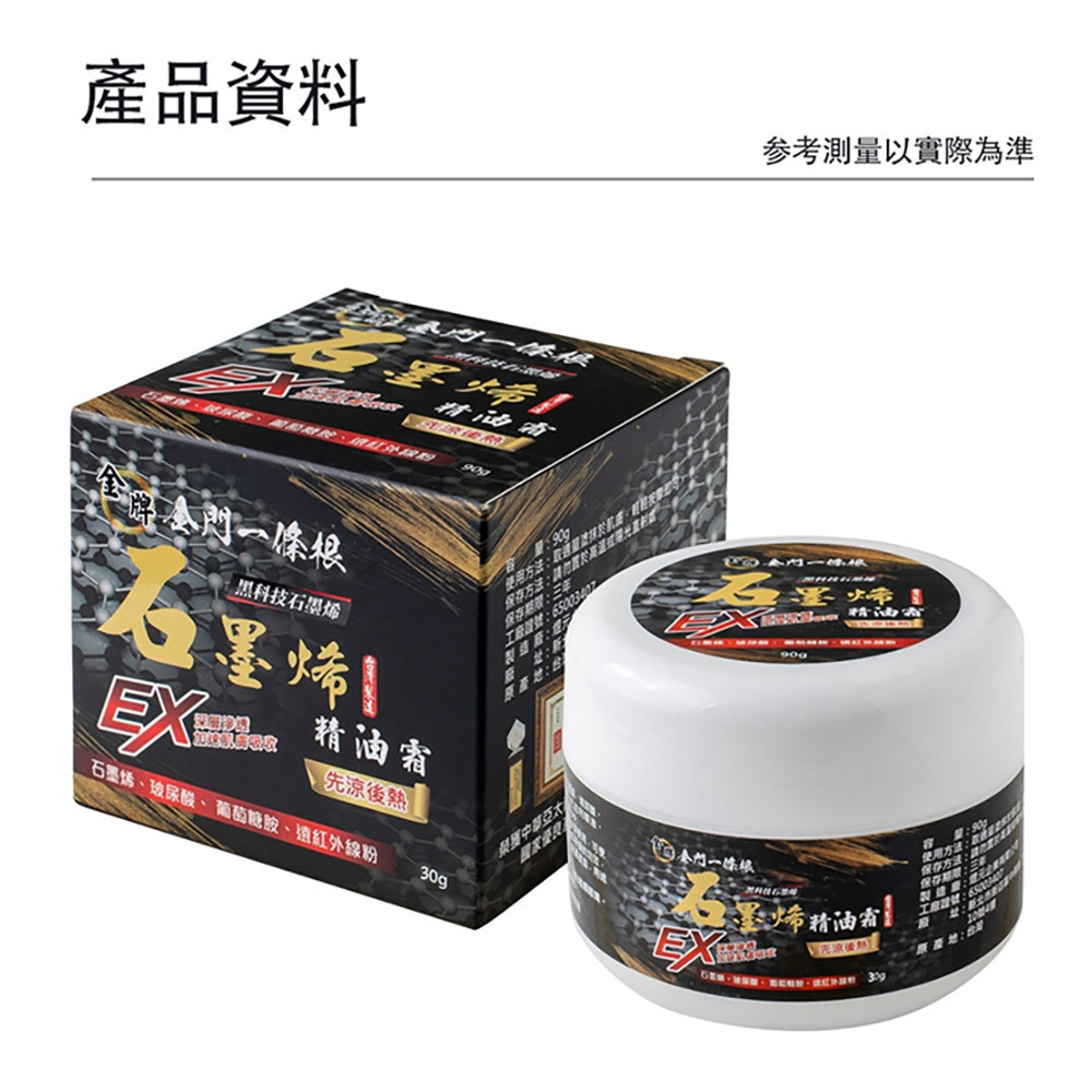 【金牌】金門一條根 石墨烯精油霜-清涼舒緩/先涼後熱 30g/罐 購滿地-細節圖5