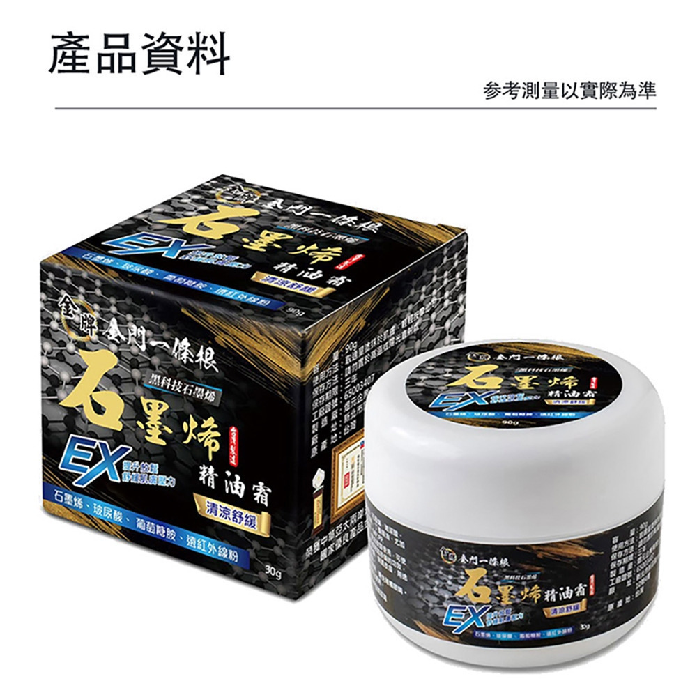 【金牌】金門一條根 石墨烯精油霜-清涼舒緩/先涼後熱 30g/罐 購滿地-細節圖7
