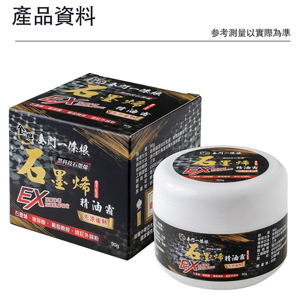 【金牌】金門一條根 石墨烯精油霜-清涼舒緩/先涼後熱 90g/罐 購滿地-細節圖3