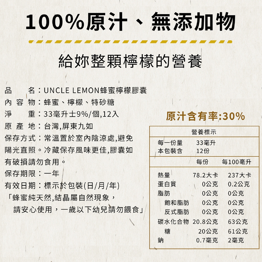 【檸檬大叔】蜂蜜檸檬膠囊｜純檸檬磚｜海鹽檸檬膠囊｜金桔檸檬膠囊｜半乳寡糖檸檬膠囊｜烏梅檸檬膠囊｜12顆/盒 購滿地-細節圖5