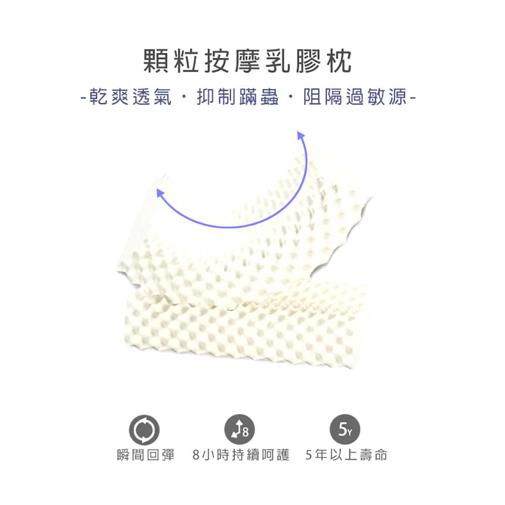 【購滿地】彈力支撐乳膠枕/顆粒按摩乳膠枕/工學型護頸乳膠枕-細節圖7