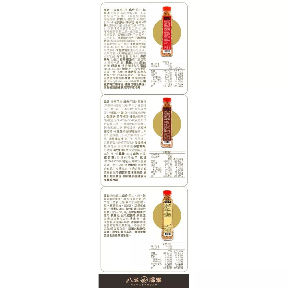 【八豆聯軍】物豆嘴 麻辣花生/三星香蔥花生/蒜味花生 250g/罐 購滿地-細節圖8