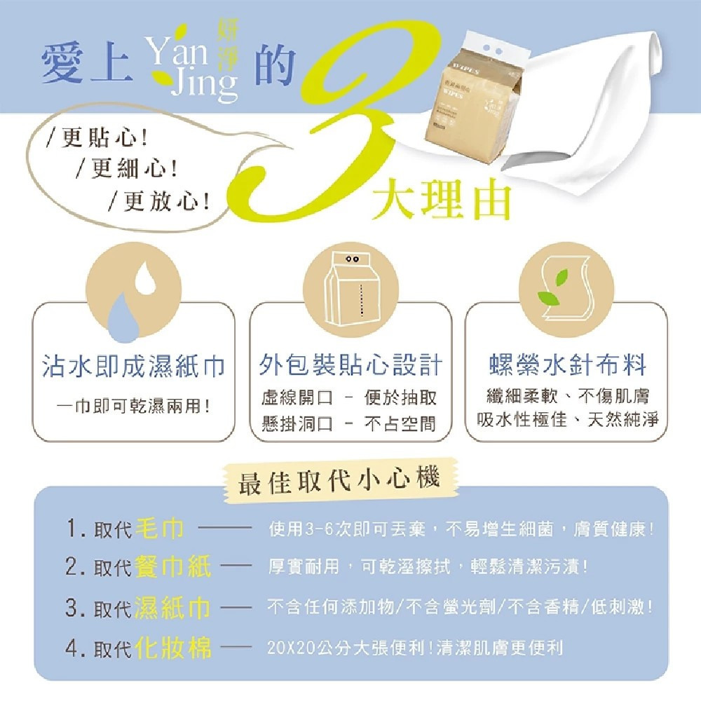 【妍淨】乾濕兩用巾任選 20x20cm(增厚款/網狀款/厚款)洗臉巾 卸妝棉 台灣製造 購滿地-細節圖3