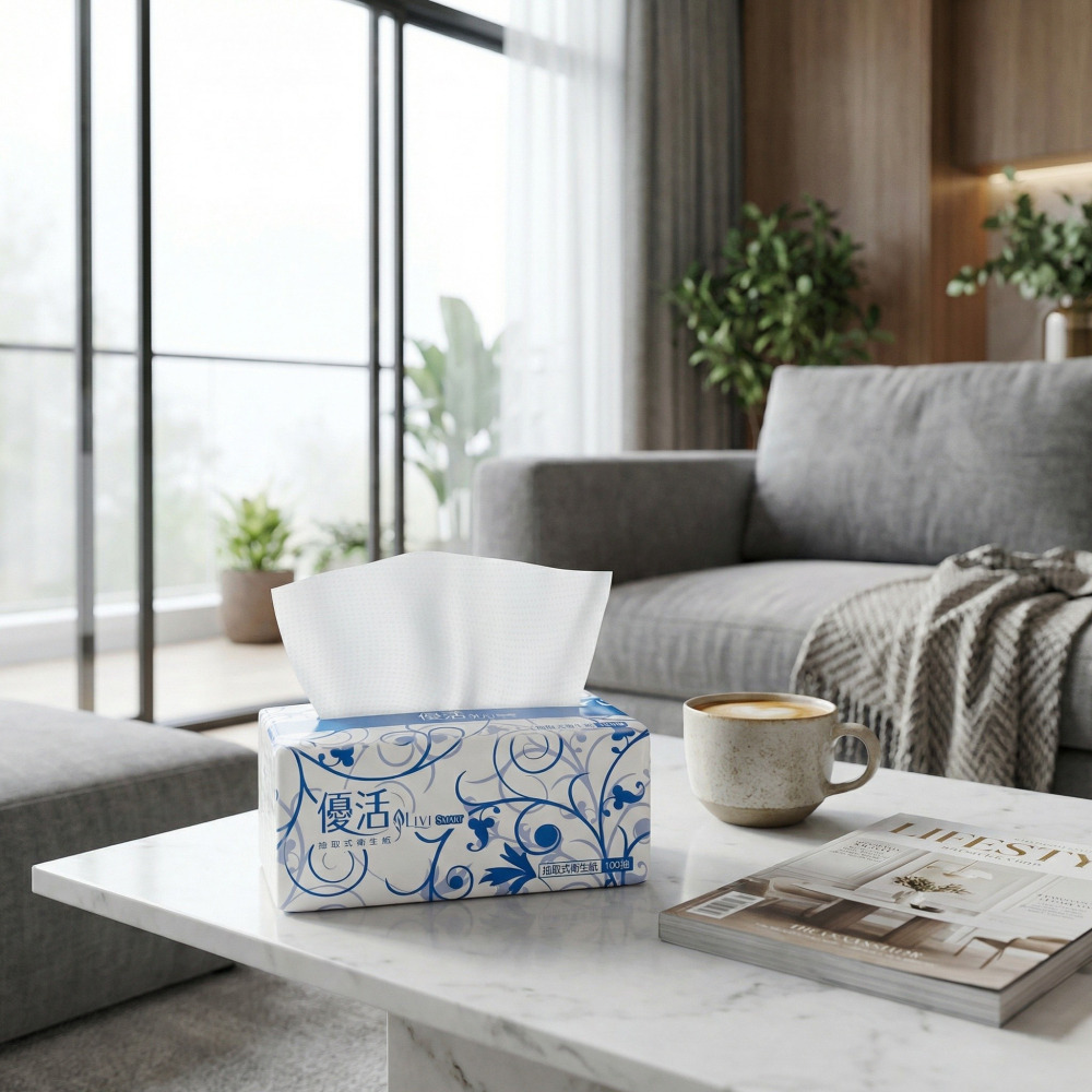 【優活】 Livi Smart 優活抽取式衛生紙100抽10包10袋/箱 可丟馬桶 宅配箱購 購滿地-細節圖5