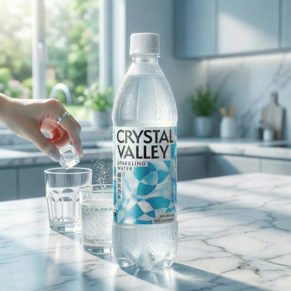 金車 Crystal Valley 礦沛 氣泡水 無糖無熱量 585ml 24入/箱 購滿地-細節圖4