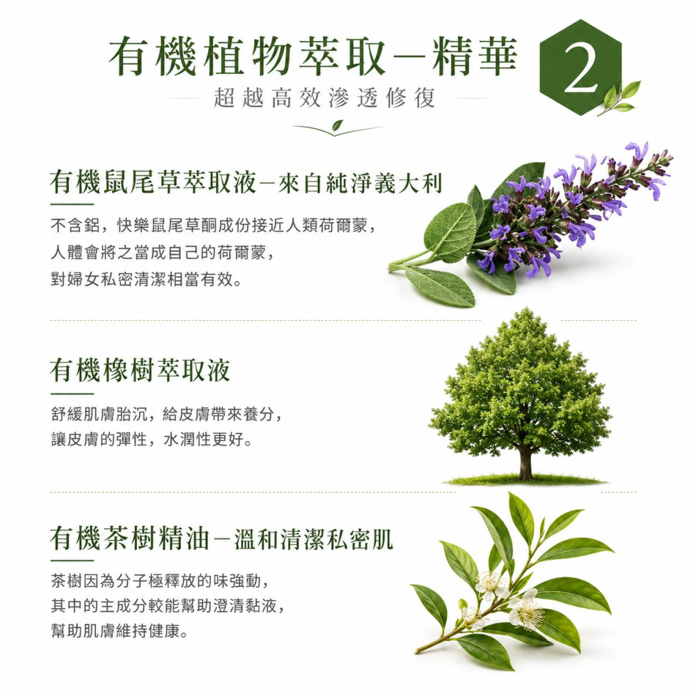 【BIOCONTÈ】有機鼠尾草女性私密處清潔凝露 300ml 茶樹精油 溫和潔淨 保濕舒緩 義大利進口-細節圖5