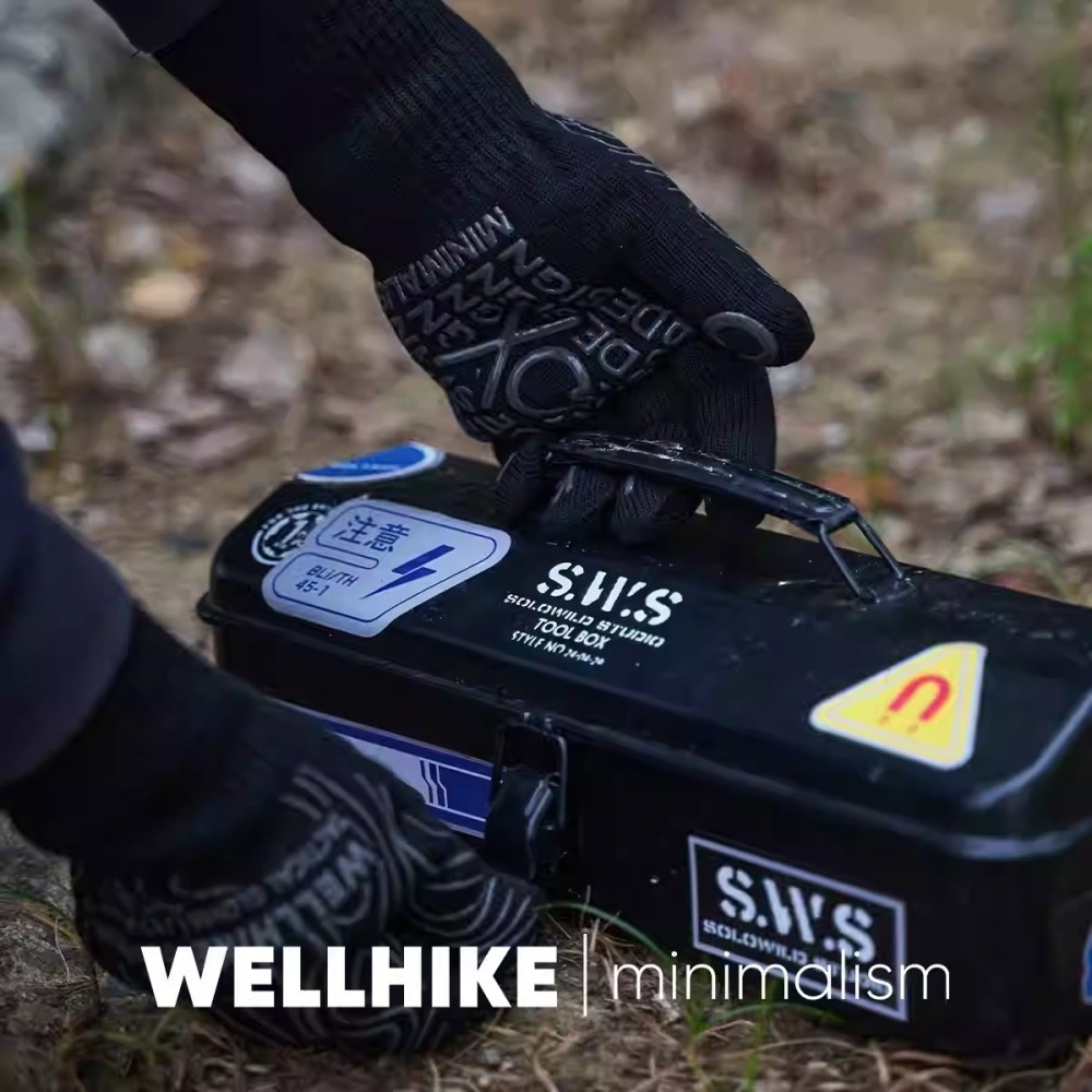 WELLHIKE防火手套 焚火手套 隔熱手套 耐高溫手套 專業防燙 雙面穿戴-細節圖2