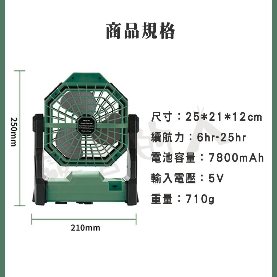 免運💨 【戶外充電式風扇】超長續航25hr 無極調風 風扇燈 露營風扇 USB風扇 露營的人 天天出貨-細節圖10