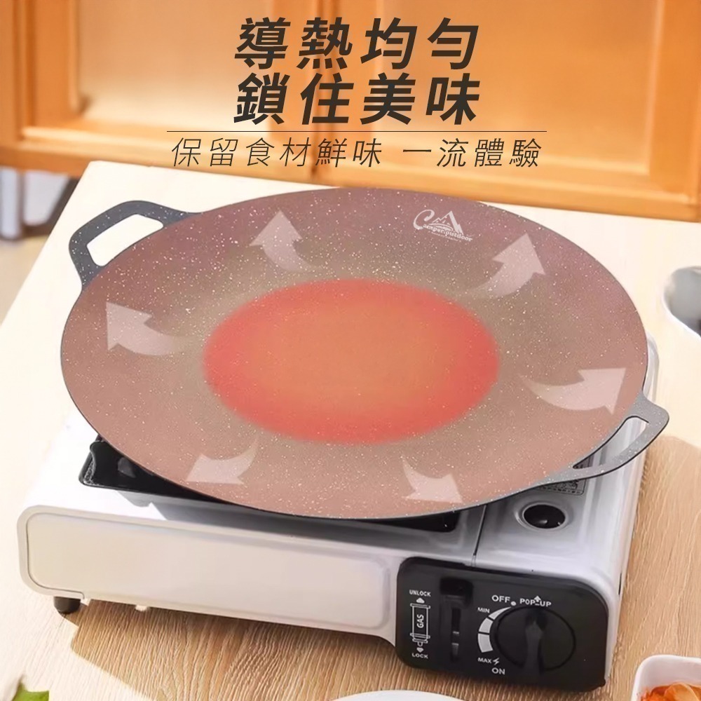 【限時購】烤盤 卡式爐烤盤 韓式烤盤 烤肉盤 燒烤盤 不沾烤盤 麥飯石烤盤 中秋節烤盤-細節圖8