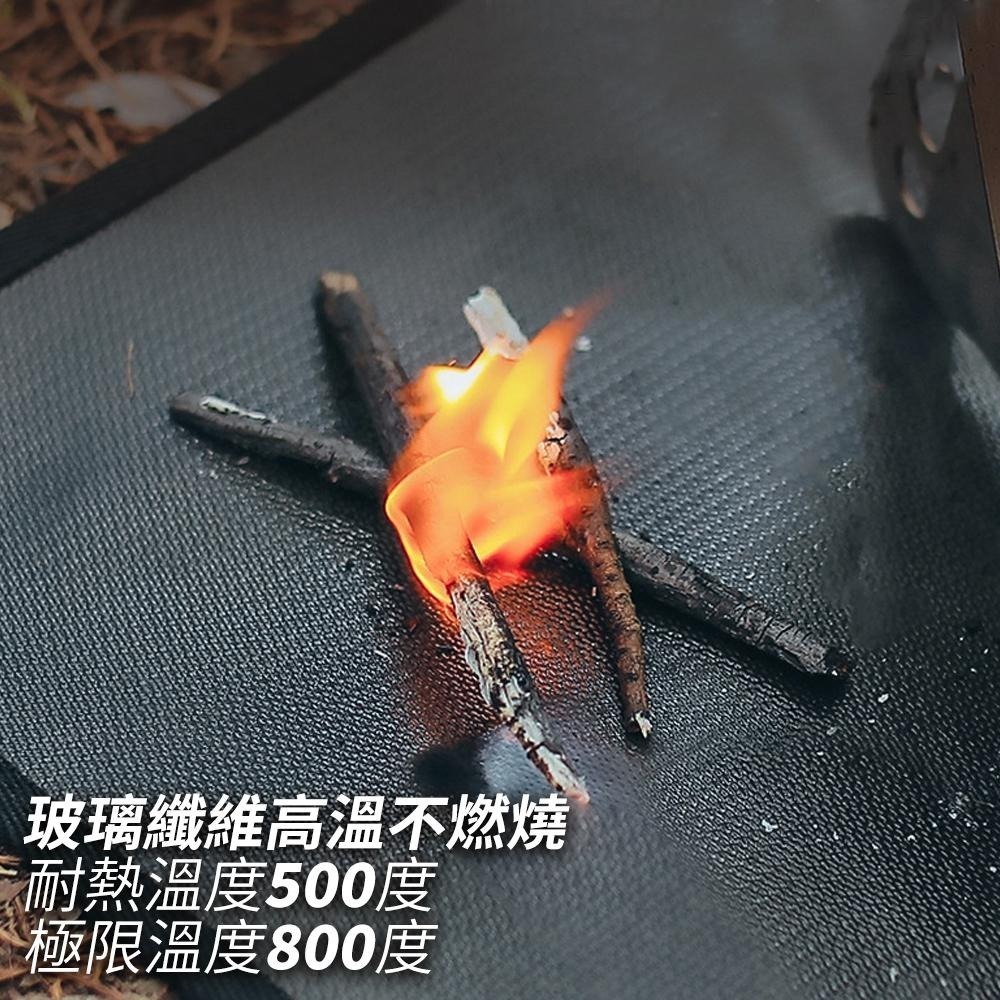 【阻燃！耐熱500度🔥 台灣出貨】防火布 防火墊 防火毯 玻璃纖維 露營焚火 黑色焚火布 滅火毯 焚火台 阻燃 焚火-細節圖3