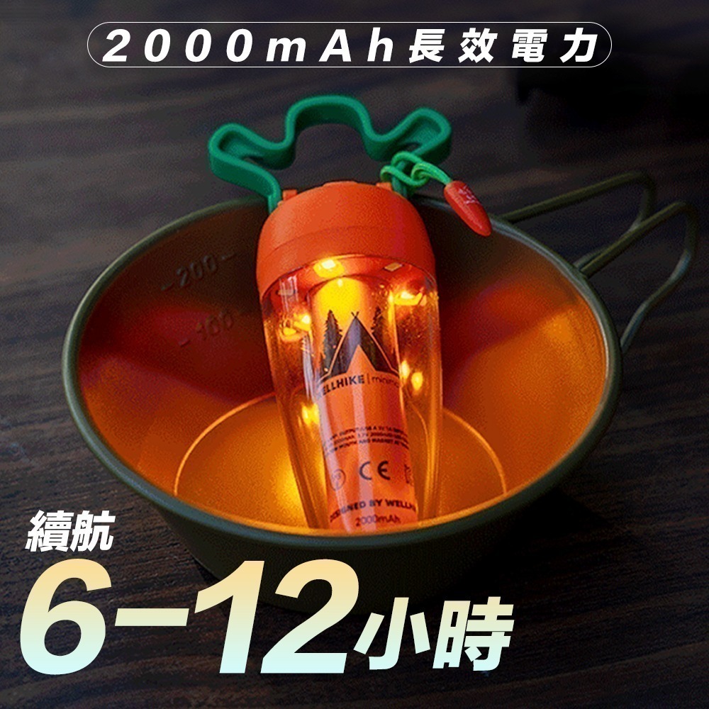 日本熱銷🌟【WELLHIKE 蘿蔔燈】露營燈 一年保固 戶外燈 蘿蔔燈 LED燈 氣氛燈 擺攤燈 夜市燈 工作燈-細節圖5