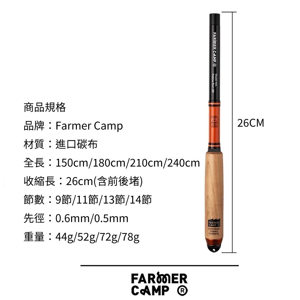 【限時購】FarmerCamp 手竿 溪釣竿 手釣竿 迷你釣竿 小物釣 釣竿 溪釣 微物釣 蝦竿-細節圖9