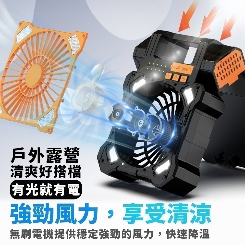 【限時購】太陽能風扇 升級款雙版 加熱驅蚊 露營風扇 太陽能 風扇 風扇燈 春夏爆款-細節圖7