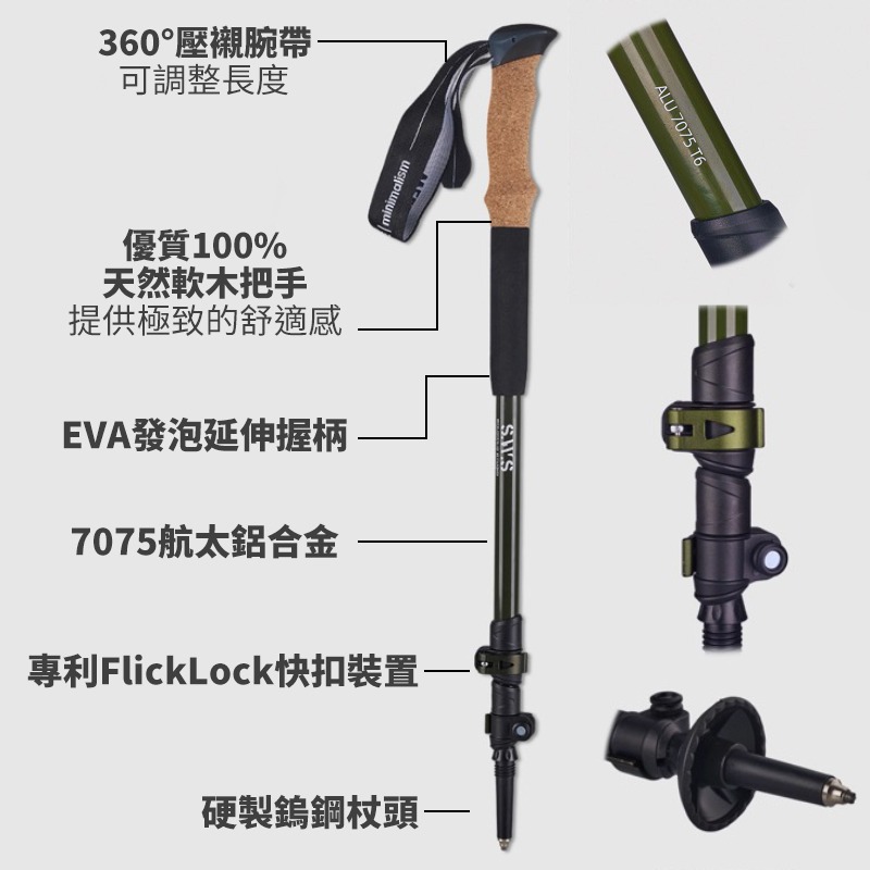 WELLHIKE登山杖 健走杖 手杖 拐杖 伸縮登山杖 折疊登山杖 摺疊登山杖 登山用品 強度升級 登山客大推-細節圖3