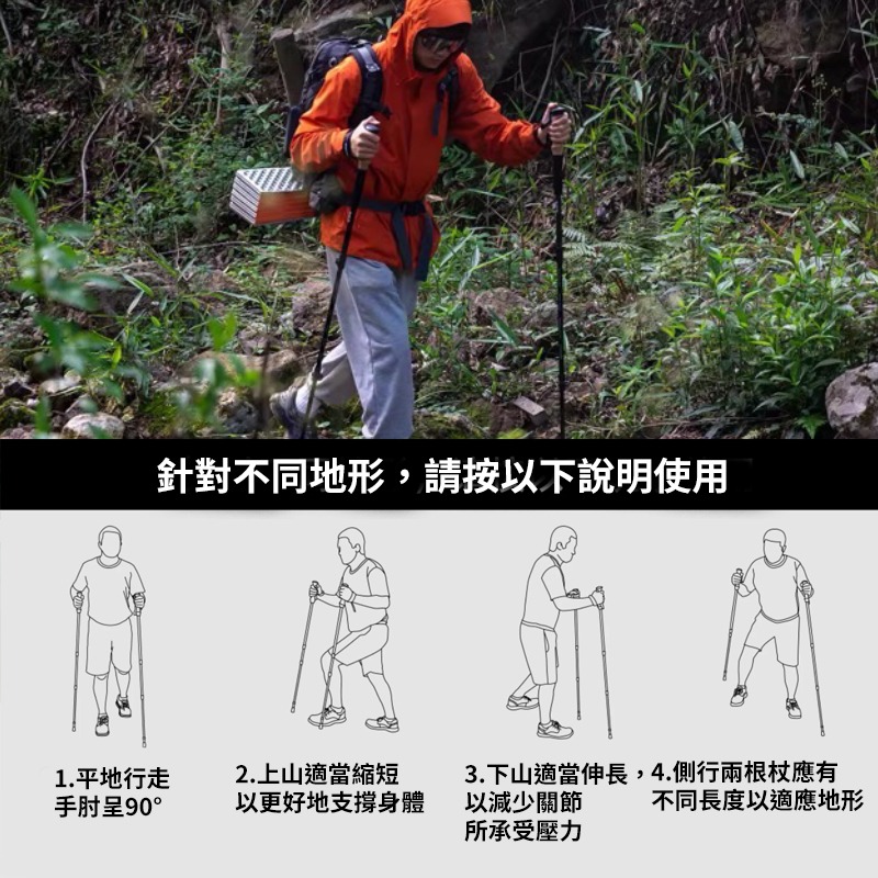 WELLHIKE登山杖 健走杖 手杖 拐杖 伸縮登山杖 折疊登山杖 摺疊登山杖 登山用品 強度升級 登山客大推-細節圖6