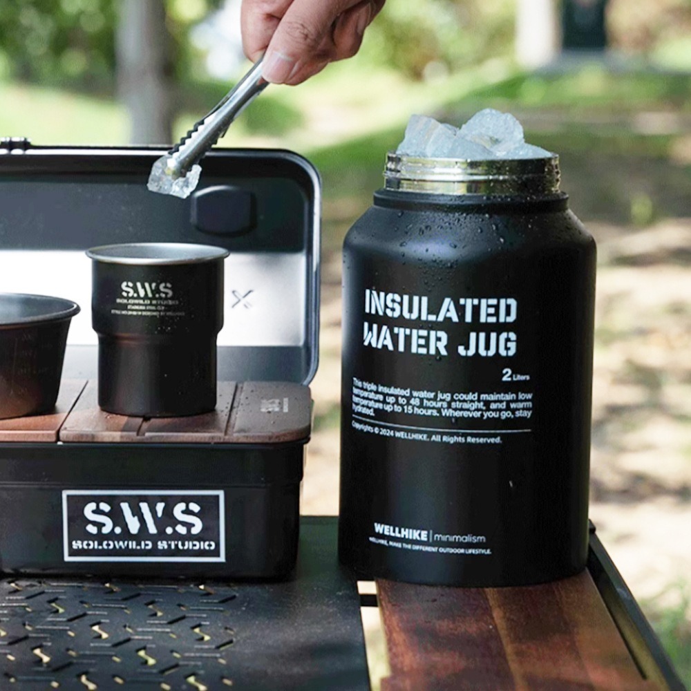 24小時極限保冰 2L保冰桶 保溫壺 露營桶 保冰水壺 保溫桶 保冰壺 冰塊桶 不銹鋼水壺 送冰夾-細節圖8