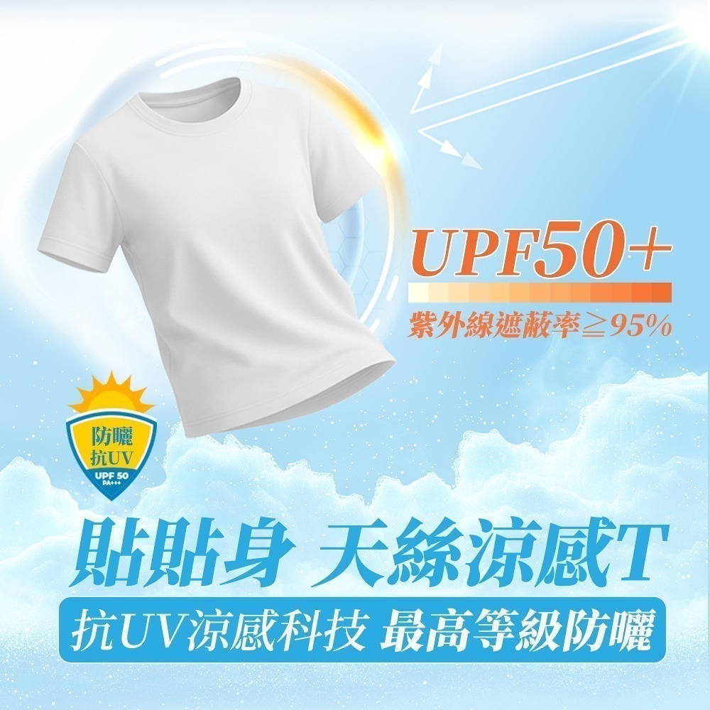 天絲涼感冰河衣 涼感衣 短袖T恤 冰絲上衣 涼感防曬 運動衣 一穿就涼！全日防曬-細節圖2