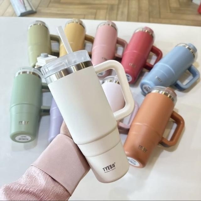 【限時購】TYESO手把冰霸杯900ml 兩件組(一件無接單，請下單2件含以上) 14色-細節圖2