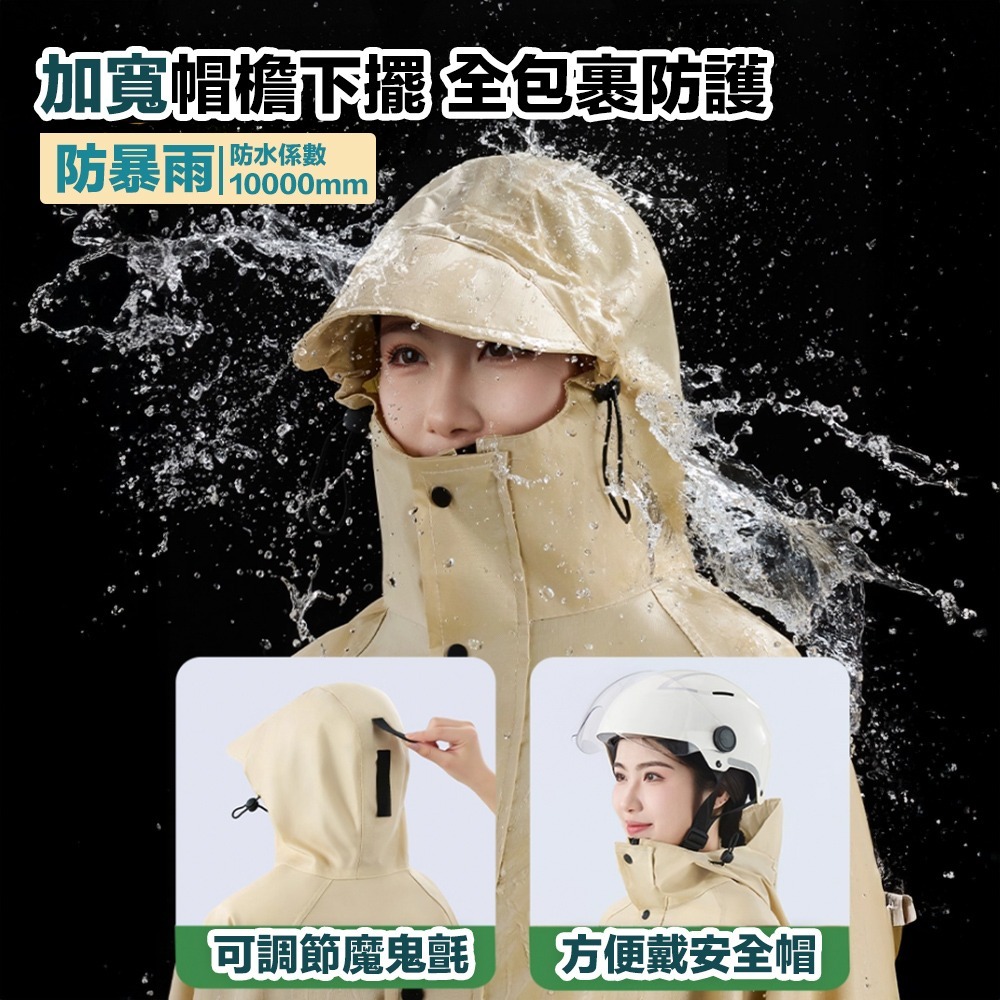 雨行者升級版 拉鍊+按扣雙重防水 排扣雨衣 升級三重門襟 暴雨級防水 防水係數10000mm-細節圖6