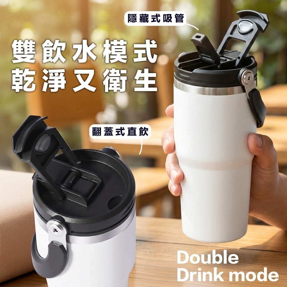 【7-ELEVEN 門市團購】保溫保冰杯900ml 保溫杯 冰壩杯 飲料杯 隨行杯 環保杯 自帶提手把 304不鏽鋼-細節圖5