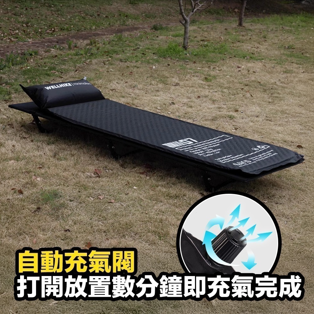 【限時購】WELLHIKE充氣睡墊 R值4.0+ 午睡墊 登山睡墊 自動充氣床 露營睡墊 露營床墊-細節圖4