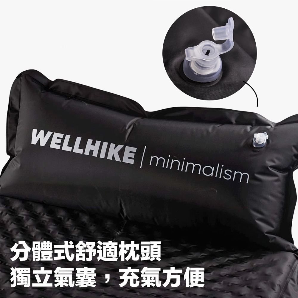 【限時購】WELLHIKE充氣睡墊 R值4.0+ 午睡墊 登山睡墊 自動充氣床 露營睡墊 露營床墊-細節圖5