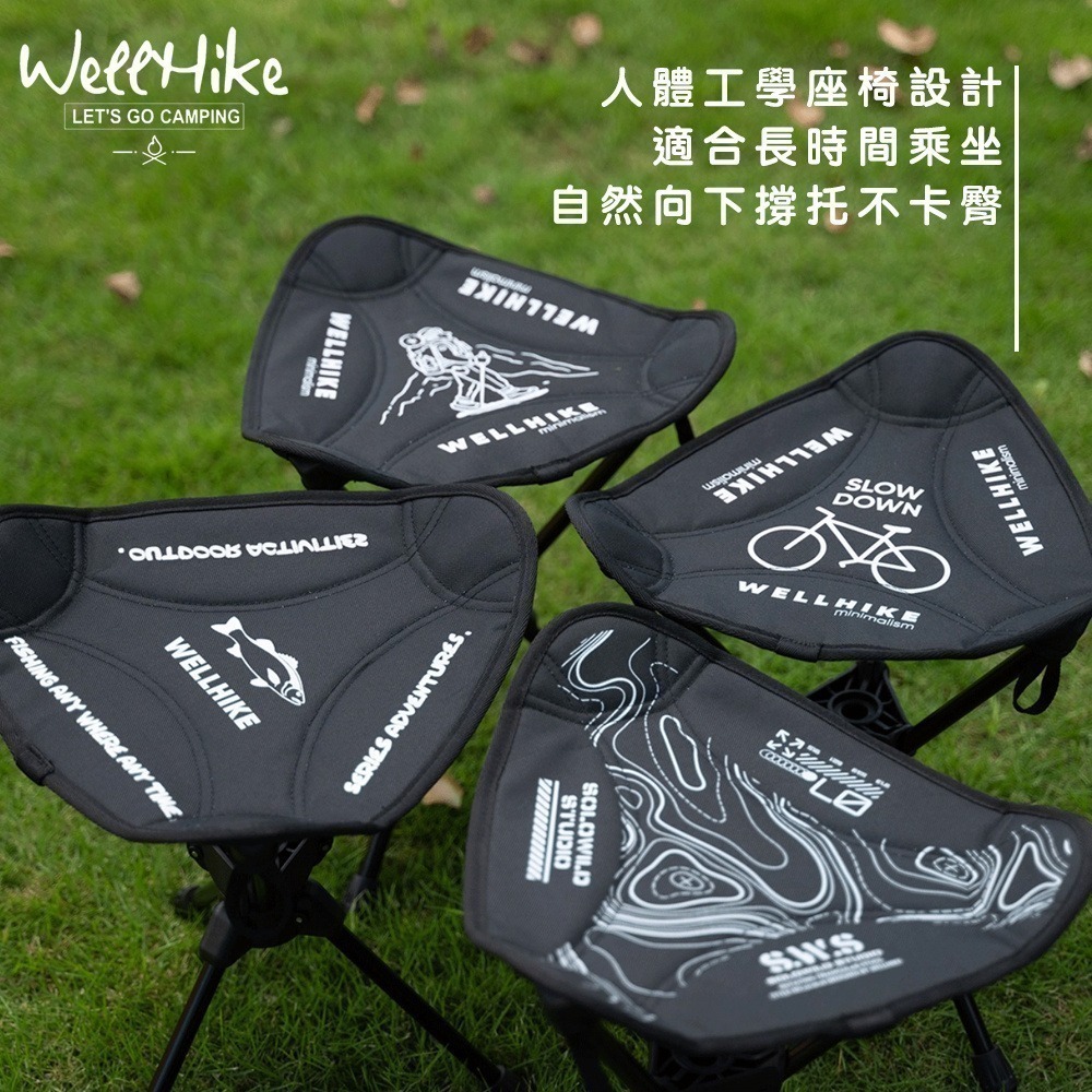 【限時購】三角轉轉椅兩件組 旋轉椅 露營旋轉椅 折疊椅 (單入無法接單，請以2的倍數下單)-細節圖3