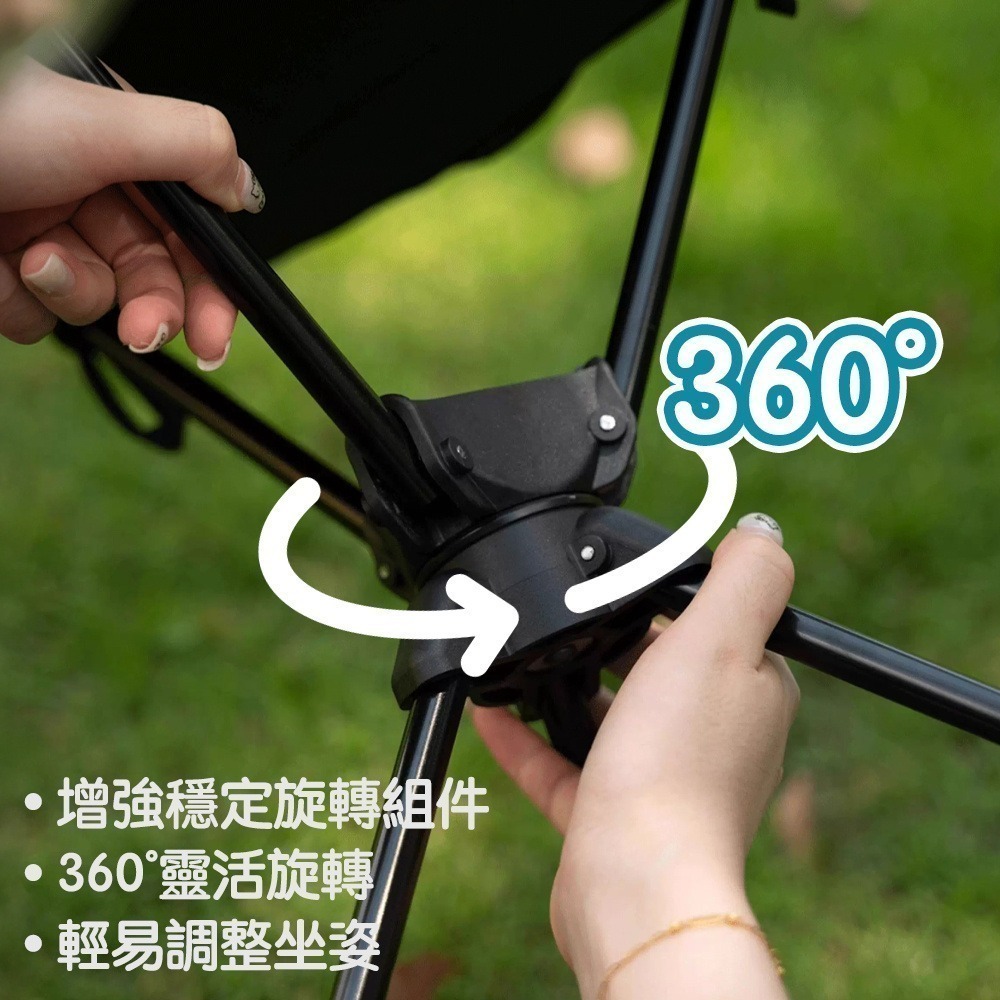 【限時購】三角轉轉椅兩件組 旋轉椅 露營旋轉椅 折疊椅 (單入無法接單，請以2的倍數下單)-細節圖5