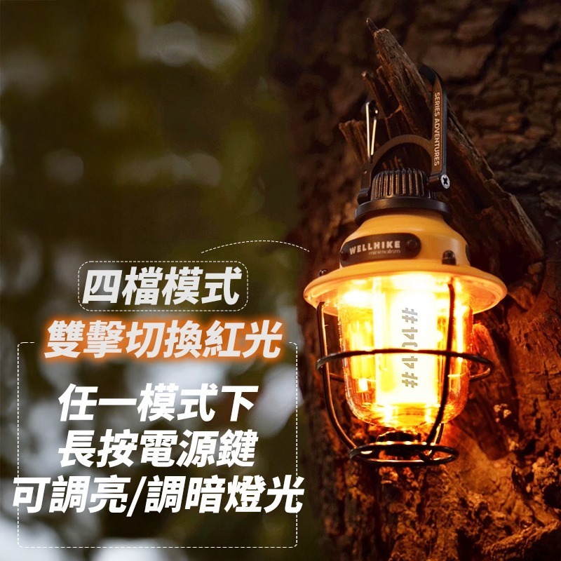 WELLHIKE松果燈 進階版內建1/4螺牙 露營燈 照明燈 擺攤燈 帳篷燈-細節圖2